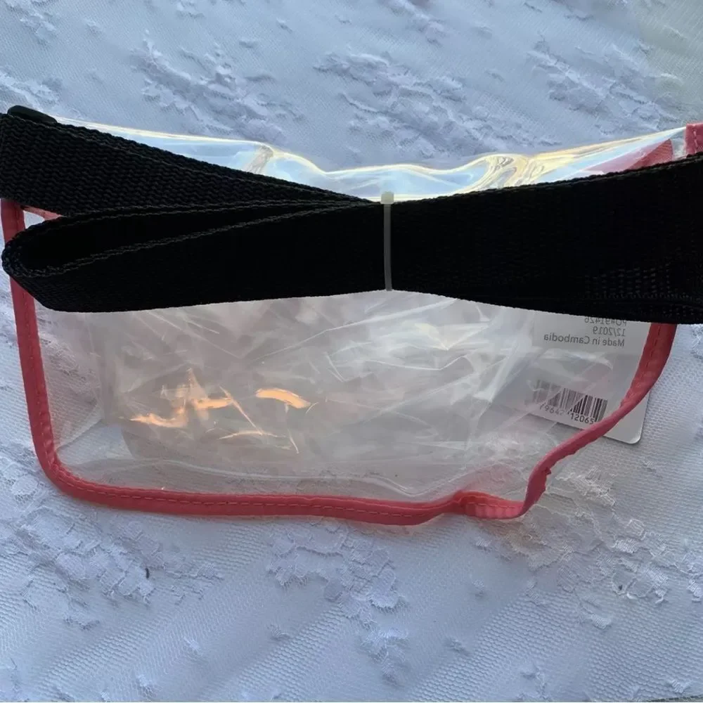 Clear and Pink Fanny Pack Belt Bag